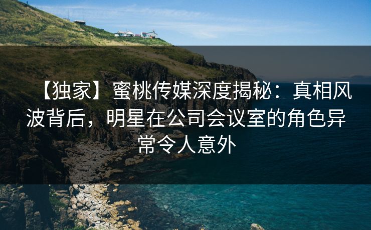 【独家】蜜桃传媒深度揭秘：真相风波背后，明星在公司会议室的角色异常令人意外